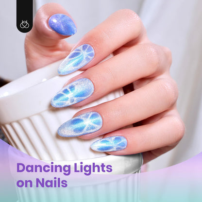 Beetles Cat Eye Gel Nail Polish Set - 6 Colors Summer Chameleon Collection | Magnetic Soak-Off UV Gel