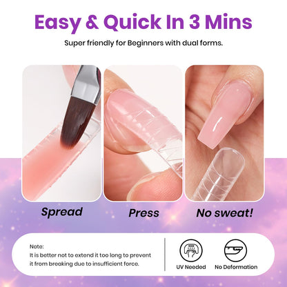 Beetles 30 Colors Poly Extension Gel Nail Kit with UV Lamp – All-in-One Starter Set