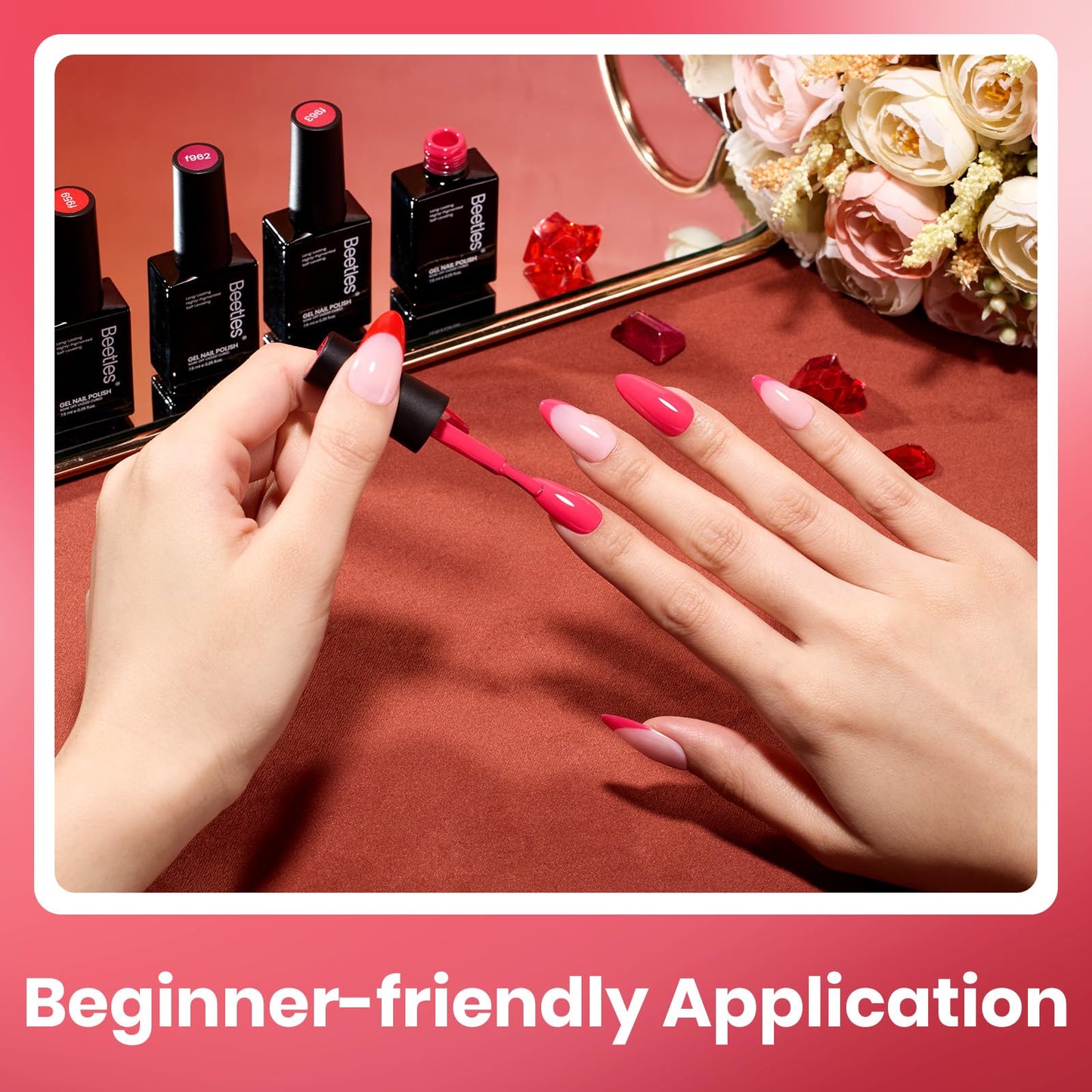 Beetles Red Gel Nail Polish Set – Crimson Horizon (6 Colors)
