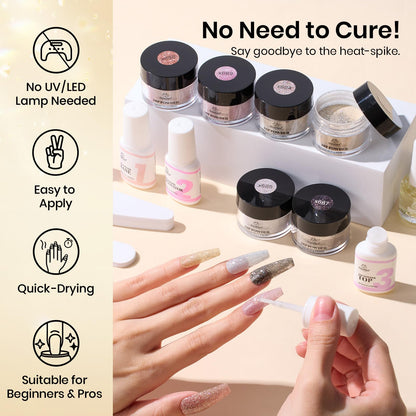 Beetles Dip Powder Nail Kit – Luxury Radiance 6-Color Set with Base, Top Coat & Tools
