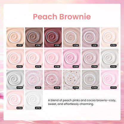 Beetles Dip Powder Nail Kit – 20 Colors Peach Brownie Collection + Electric Nail Drill