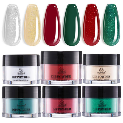 Beetles Dip Powder Nail Set – 6 Colors, No Lamp Needed, Glossy Finish