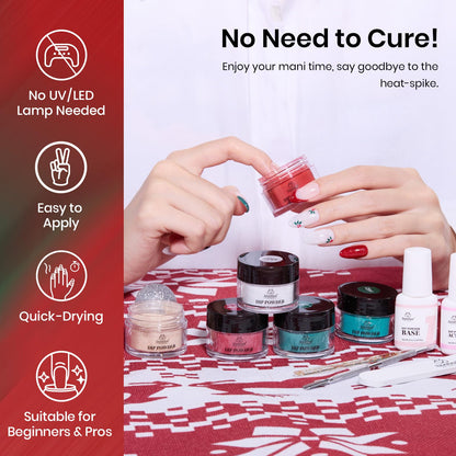 Beetles Dip Powder Nail Set – 6 Colors, No Lamp Needed, Glossy Finish