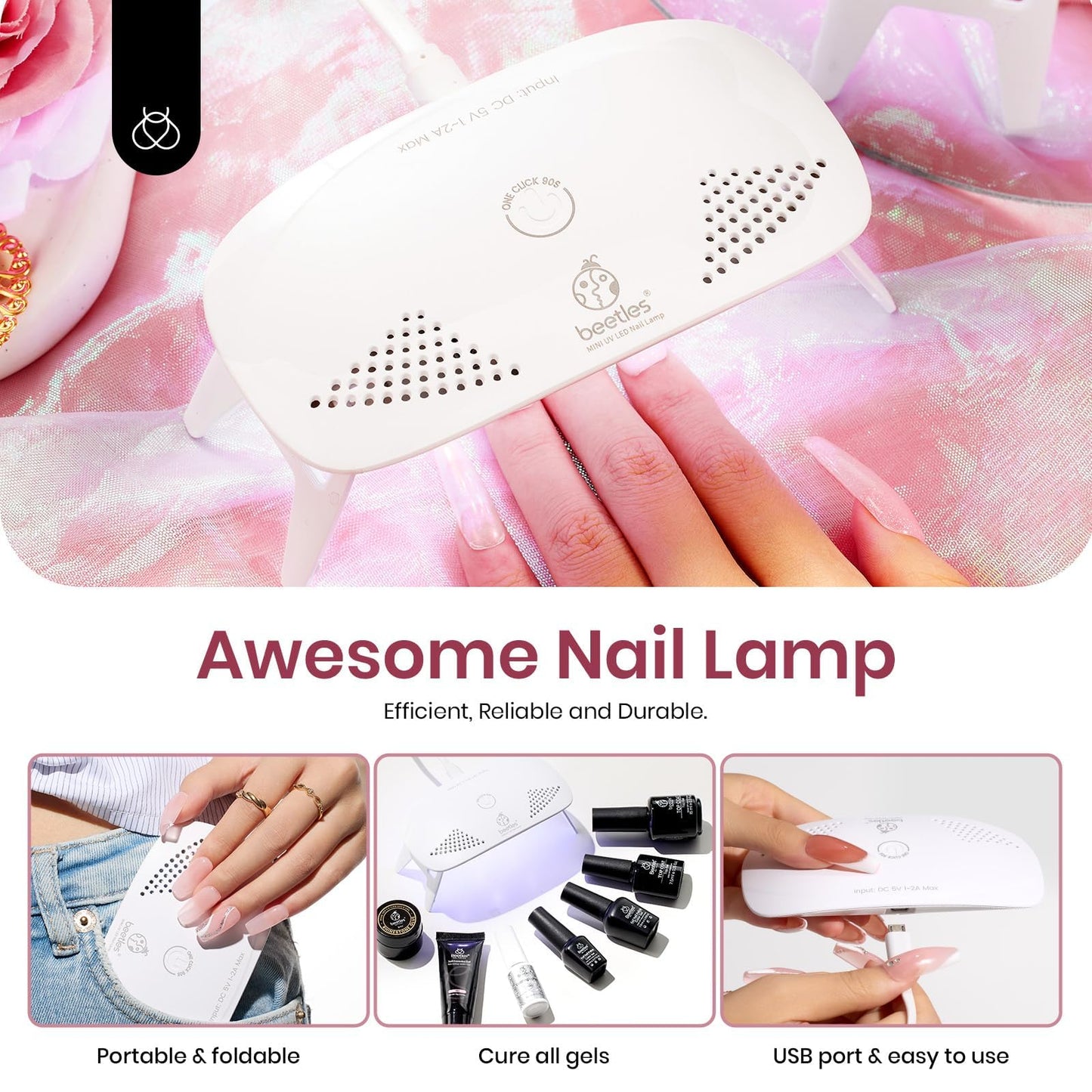 Beetles Gel Polish Poly Nail Gel Chrome Nail Powder Kit – 22 Pcs for DIY Nail Art