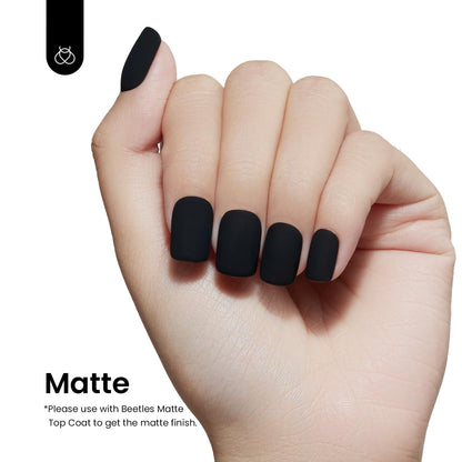Beetles Black Gel Polish 2-Pack — 15ml Each | Pure Black Soak-Off UV Nail Polish, Long Nights Collection