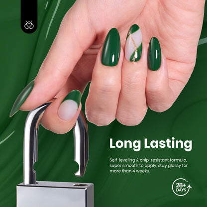 Beetles Gel Nail Polish Set – 6 Colors, 15ml Each, Misty Gray to Dark Green | Soak Off UV/LED Kit