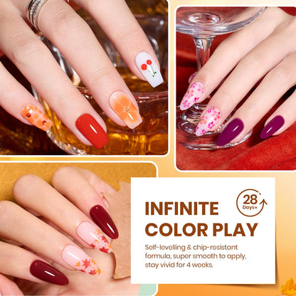 Beetles Gel Nail Polish Set – Autumn Aura, 20 Colors with Cat Eye & Glitter