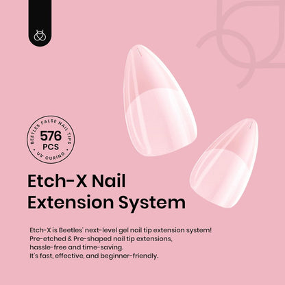 Beetles Gel Nail Tips 576Pcs – Extra Short Almond Half Matte Press-On Nail Tips for Easy DIY Extensions