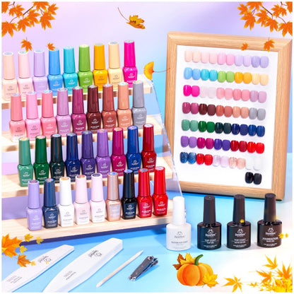 Beetles Gel Polish Shifting Lights – 36-Color UV/LED Set with Base & Top Coats