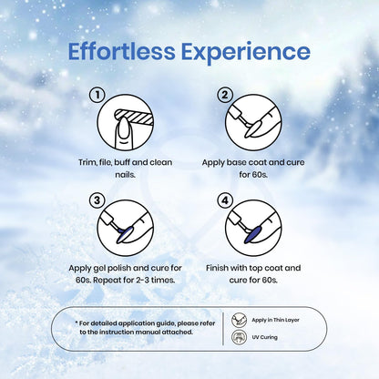 Beetles Gel Polish Set – Glitter Snowflakes Collection: White, Silver & Navy Blue