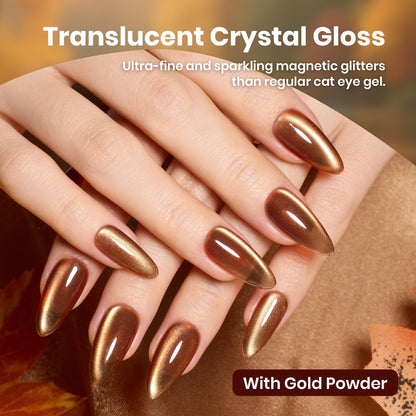 Beetles Gel Polish Golden Mirage Cat Eye Set – 6 Magnetic Colors for DIY or Salon Nails