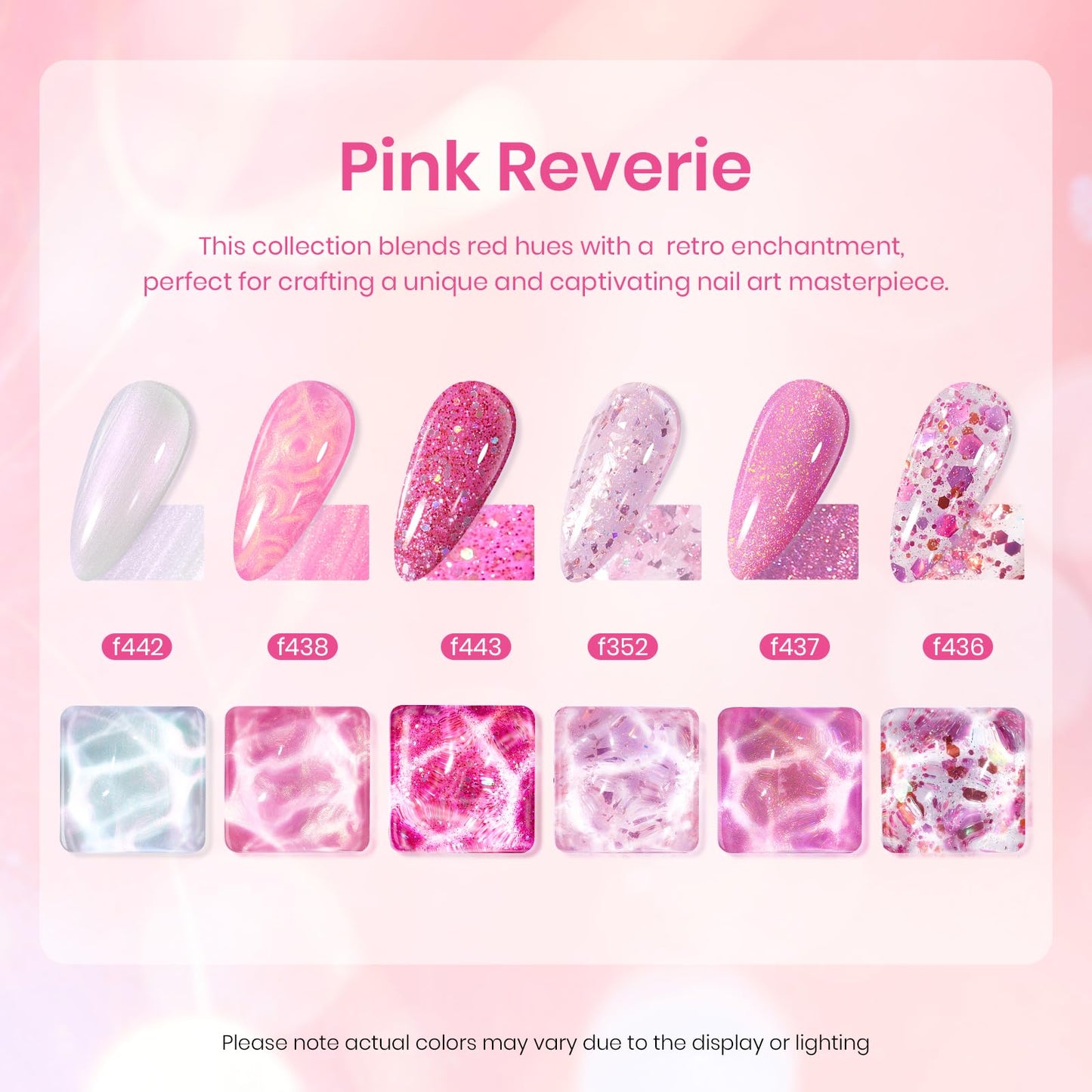 Beetles Gel Polish Set – 6 Pink Shades with Glitter & Shine | DIY Home Salon