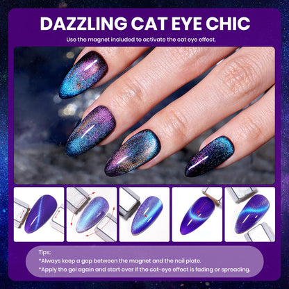 Beetles Chameleon Gel Set — 20 Colors, Cat Eye & Temperature Shift