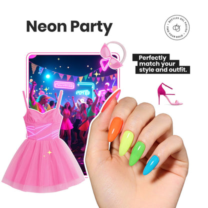 Beetles Gel Polish Neon Nail Polish Set – 6 Vibrant Colors, Quick Dry, Glossy Shine