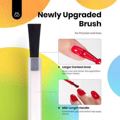 Beetles Gel Polish Neon Rainbow Set — 6 Neon Colors, HEMA-Free, 15ml, Soak-Off UV/LED