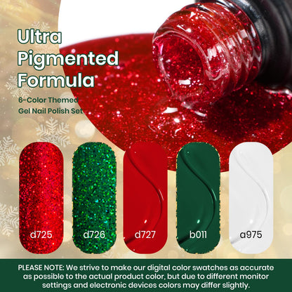 Beetles Gel Polish Set - Stain Carol Collection Holiday Nail Kit + Strengthener