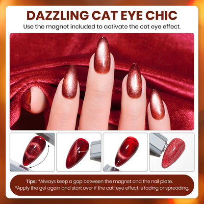 Beetles Gel Nail Polish Set – Opulent Glow Cat Eye, 20 Colors for DIY Manicures