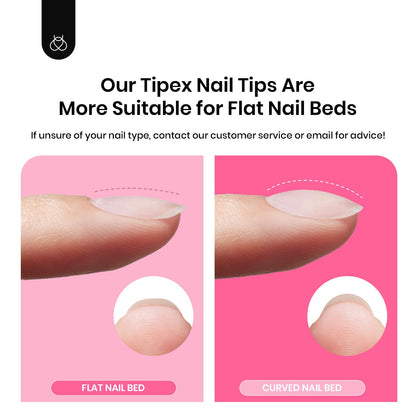 Beetles Gel Polish Tipex Instant Apex Nail Tips Kit – Coffin Long 224Pcs, 16 Sizes, Mini Lamp