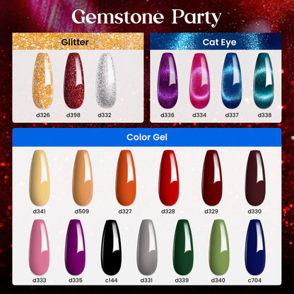 Beetles Cat Eye Gel Nail Polish Set – 20 Colors + Magnet Pen, Base & Top Coats, Soak Off UV/LED