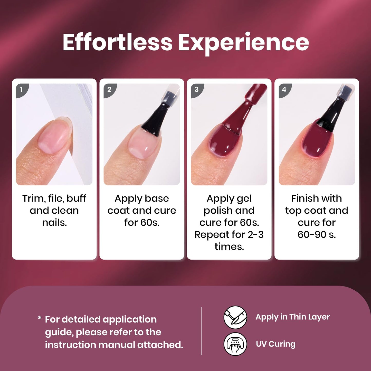 Beetles Purple Gel Nail Polish Set – 6 Colors (Muse of Midnight) | Cat Eye Glitter, UV/LED, Soak Off