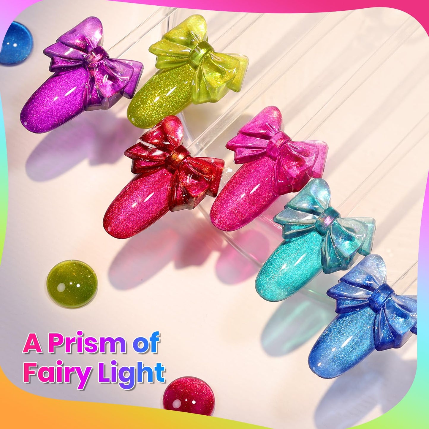 Beetles Fairy Prism Cat Eye Gel Nail Polish Set – 6 Magnetic Colors Kit