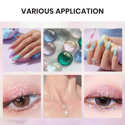 Beetles Glitter Gel Nail Polish Set – 6 Shimmering Colors for DIY Manicure, UV/LED Soak-Off