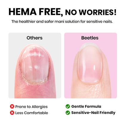 Beetles Hema Free Gel Top & Base Coat with Matte Top Coat Set – 3-Piece Gel Nail Kit for Soak-Off UV/LED