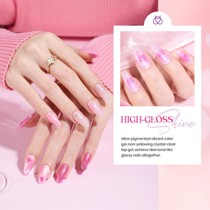 Beetles Gel Polish Set – 6 Pink Shades with Glitter & Shine | DIY Home Salon