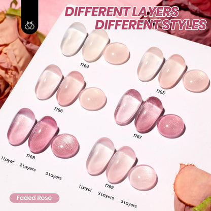 Beetles Jelly Gel Nail Polish Set: 6 Sheer Nude Pink Purple Colors for Gel Manicures