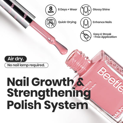 Beetles Jelly Nail Polish Set – 6 Quick-Dry Pink Nude Colors
