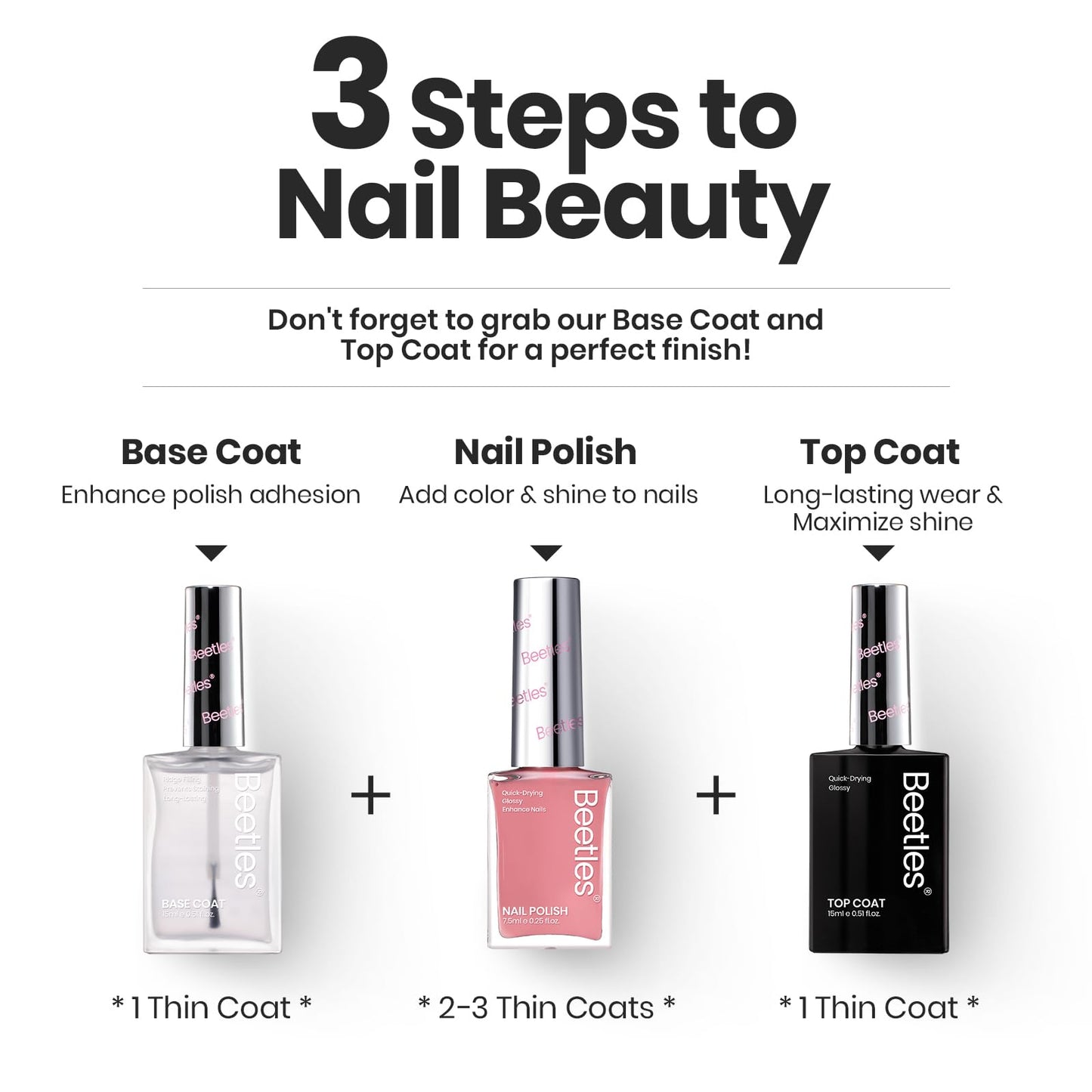 Beetles Jelly Nail Polish Set – 6 Quick-Dry Pink Nude Colors