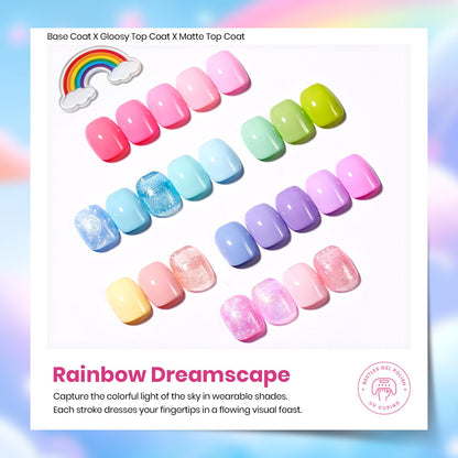 Beetles Spring Gel Nail Polish Set – Rainbow Dreamscape (25 Colors) with Base & Top Coat