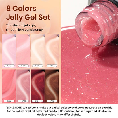 Beetles Pink Jelly Gel Nail Polish – Sunset Rose 8-Piece Nude & Rose Gift Set