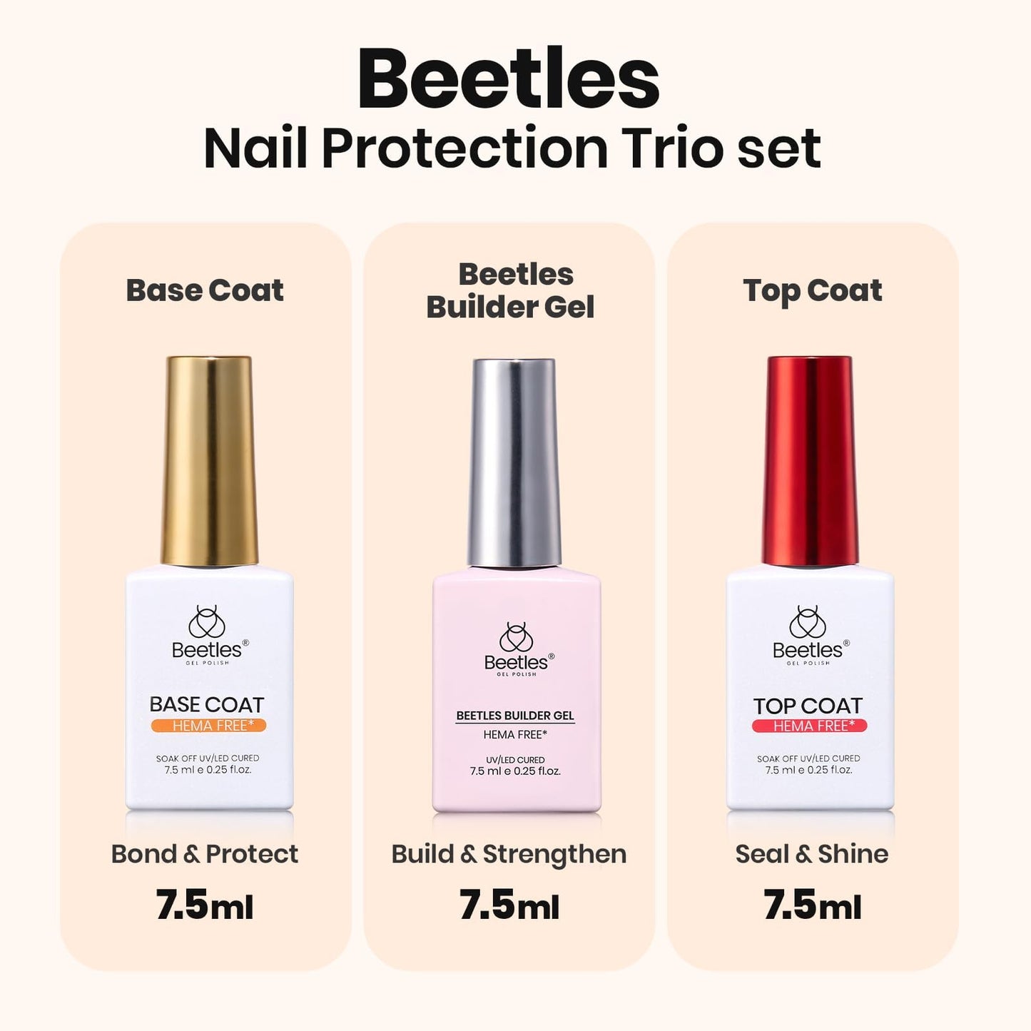 Beetles Builder Gel Kit – HEMA-Free 8-in-1 Nail System + Mini Lamp
