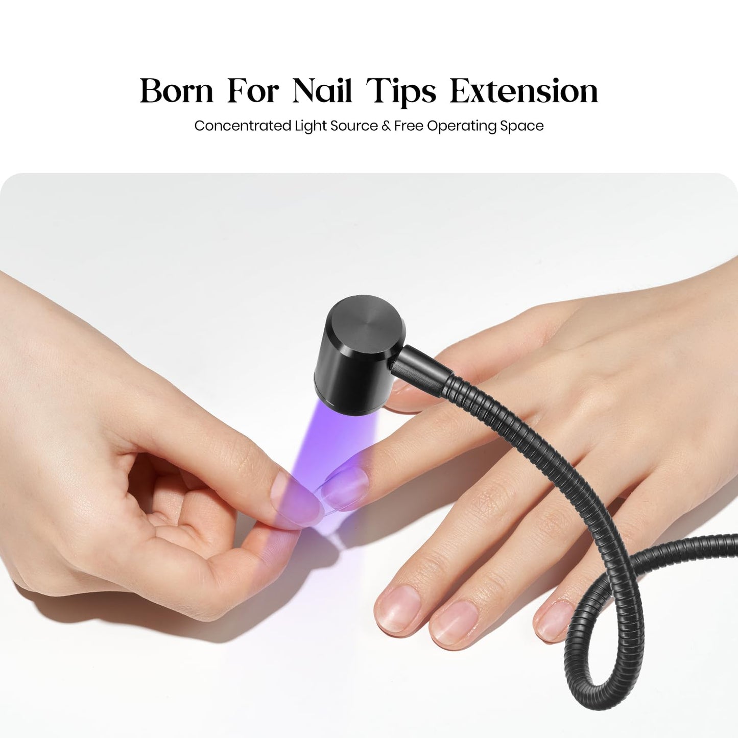 Beetles UV Nail Lamp – Mini LED Curing Light with Clamp for Gel Polish | Quick, Safe Dry for Home or Salon