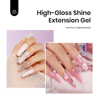 Beetles Gel Polish Nail Extension Kit with Mini UV Lamp – Frosted Grape, 6 Colors