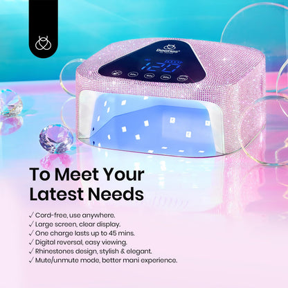 Beetles UV Nail Lamp Cordless – 4-Mode Flash Cure, Low-Heat Gel Nail Dryer