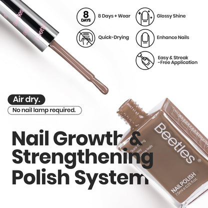 Beetles Fall Nail Polish Set Coconut Mousse – 6 Colors, Quick Dry, Nude Browns
