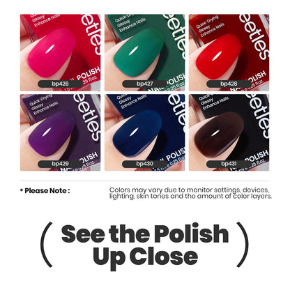 Beetles Gel Nail Polish Set – 6 Quick-Dry Jelly Colors for Winter and Fall