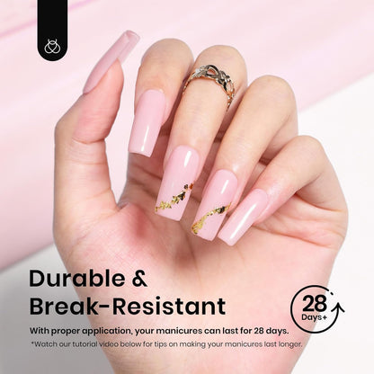 Beetles Nail Tips Medium Square | 576Pcs, 12 Sizes, Pre-Etched Soft Acrylic Nails