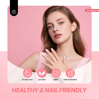 Beetles Nude Gel Nail Polish Set - 6 Nude Pink Jelly Shades (Soak-Off UV Gel)