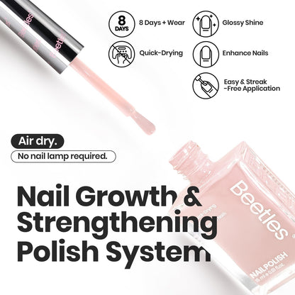 Beetles Nude Nail Polish Set Coconut Mousse – 6Pcs Quick-Dry Nude Shades