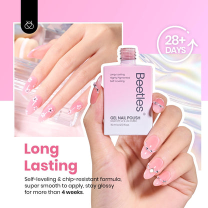 Beetles Nude Pink Gel Nail Polish Set – 6 Jelly Shades, 15ml, Cruelty-Free