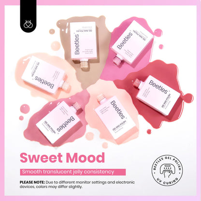 Beetles Nude Pink Gel Nail Polish Set – 6 Jelly Shades, 15ml, Cruelty-Free