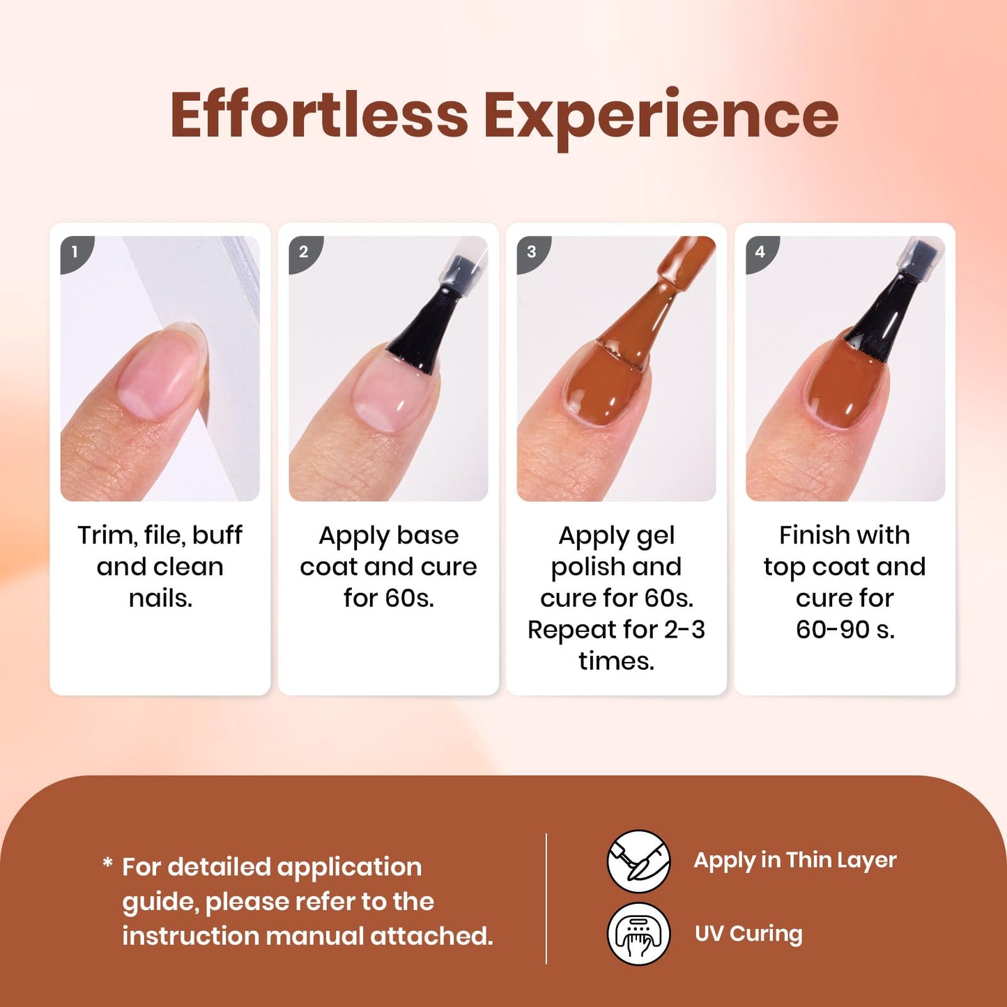 Beetles Orange Gel Nail Polish – 15ml Soak-Off, Dark Orange, UV/LED Cure