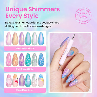 Beetles Pearl Gel Polish – 6-Color Shimmer Set with Mermaid Swirl Finish