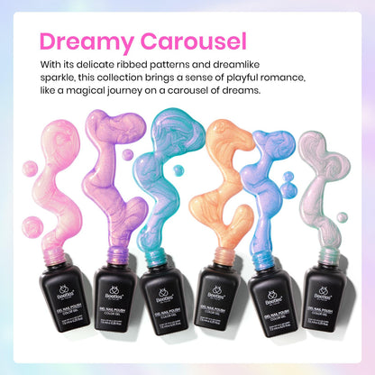 Beetles Pearl Gel Polish – 6-Color Shimmer Set with Mermaid Swirl Finish