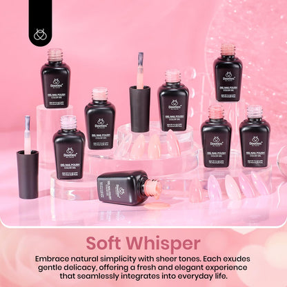 Beetles Pink Gel Nail Polish Set - 8 Nude Pink Jelly Shades for French Nails & Nail Art