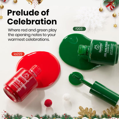 Beetles Green & Red Gel Polish Set – Prelude of Celebration (2 x 15ml)