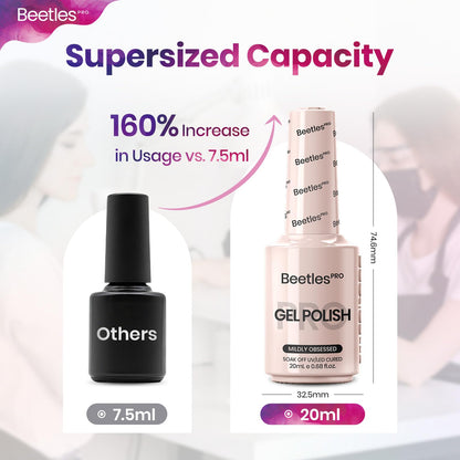 Beetles Pro Jelly Nude Gel Polish – Mildly Obsessed, Milky Pink 20ml | Long-Lasting UV Cure